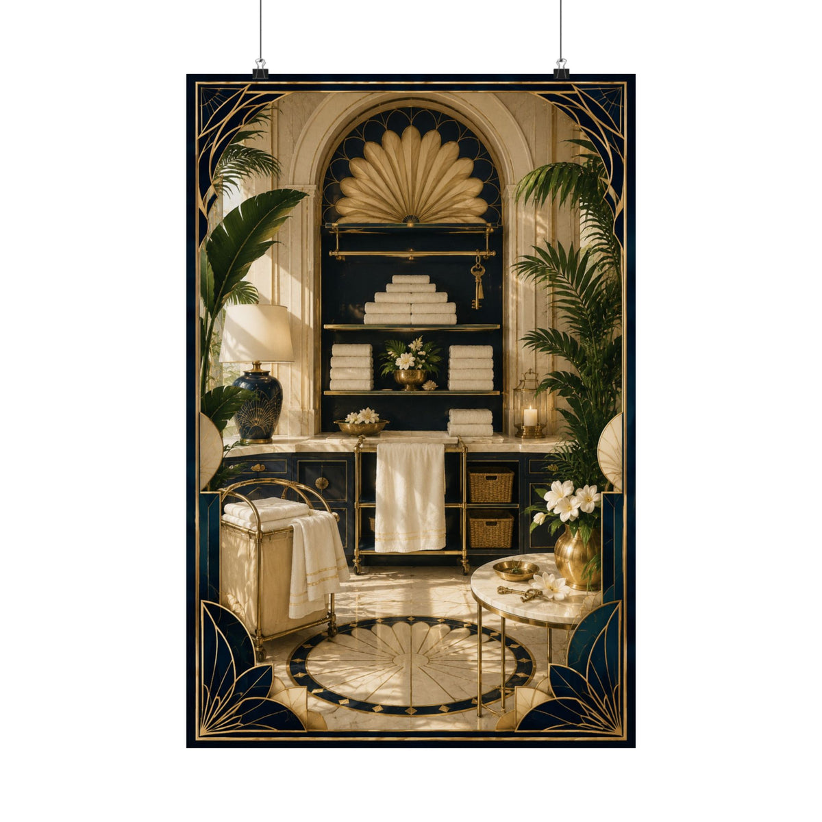 Neo Deco Hotel Laundry Shelf Poster