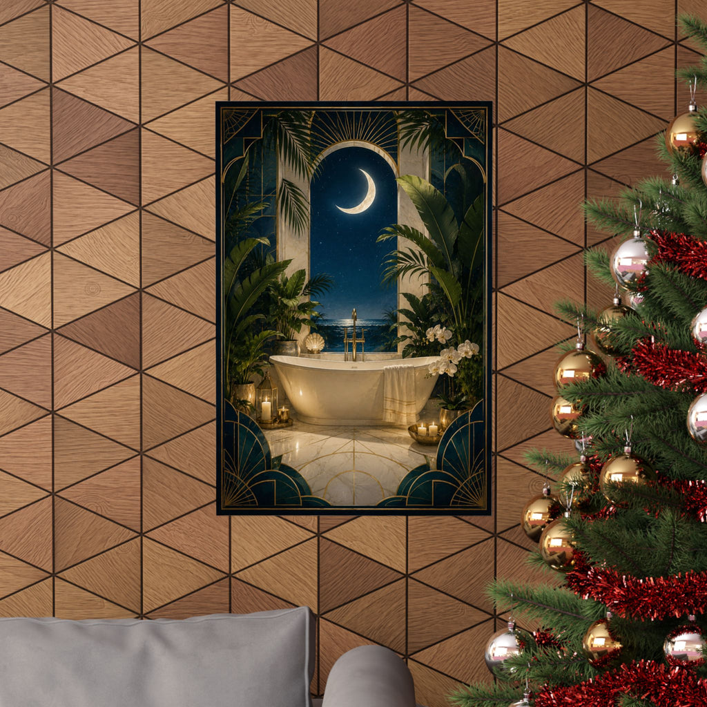 Neo Deco Moonlit Bath Poster