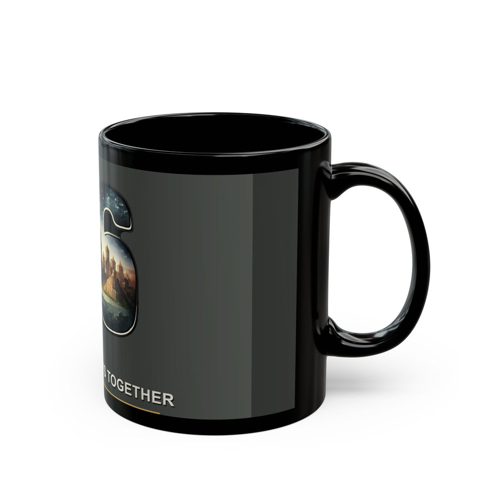 26 The World Plays Together Black Mug