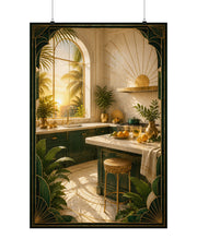 Neo Deco Golden Tropical Kitchen Poster