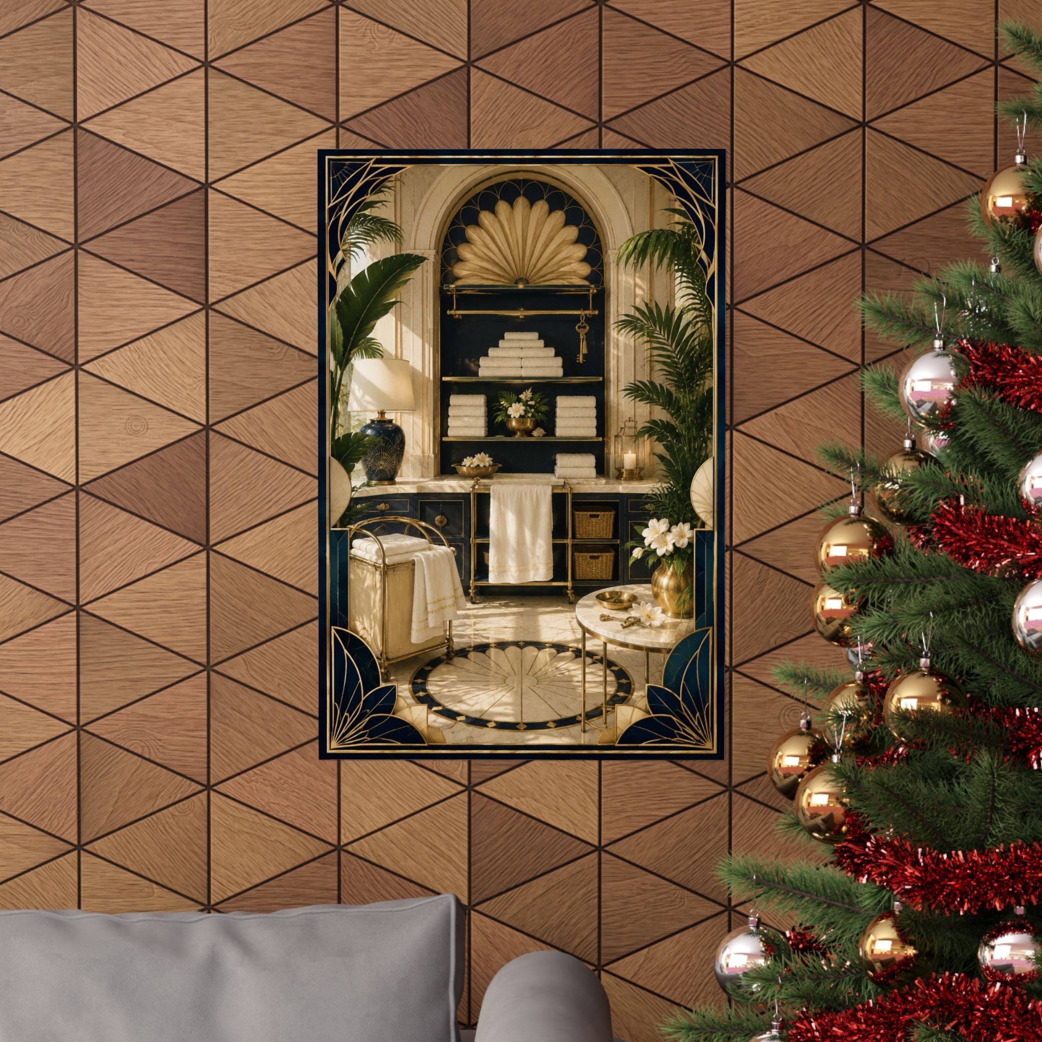 Neo Deco Hotel Laundry Shelf Poster