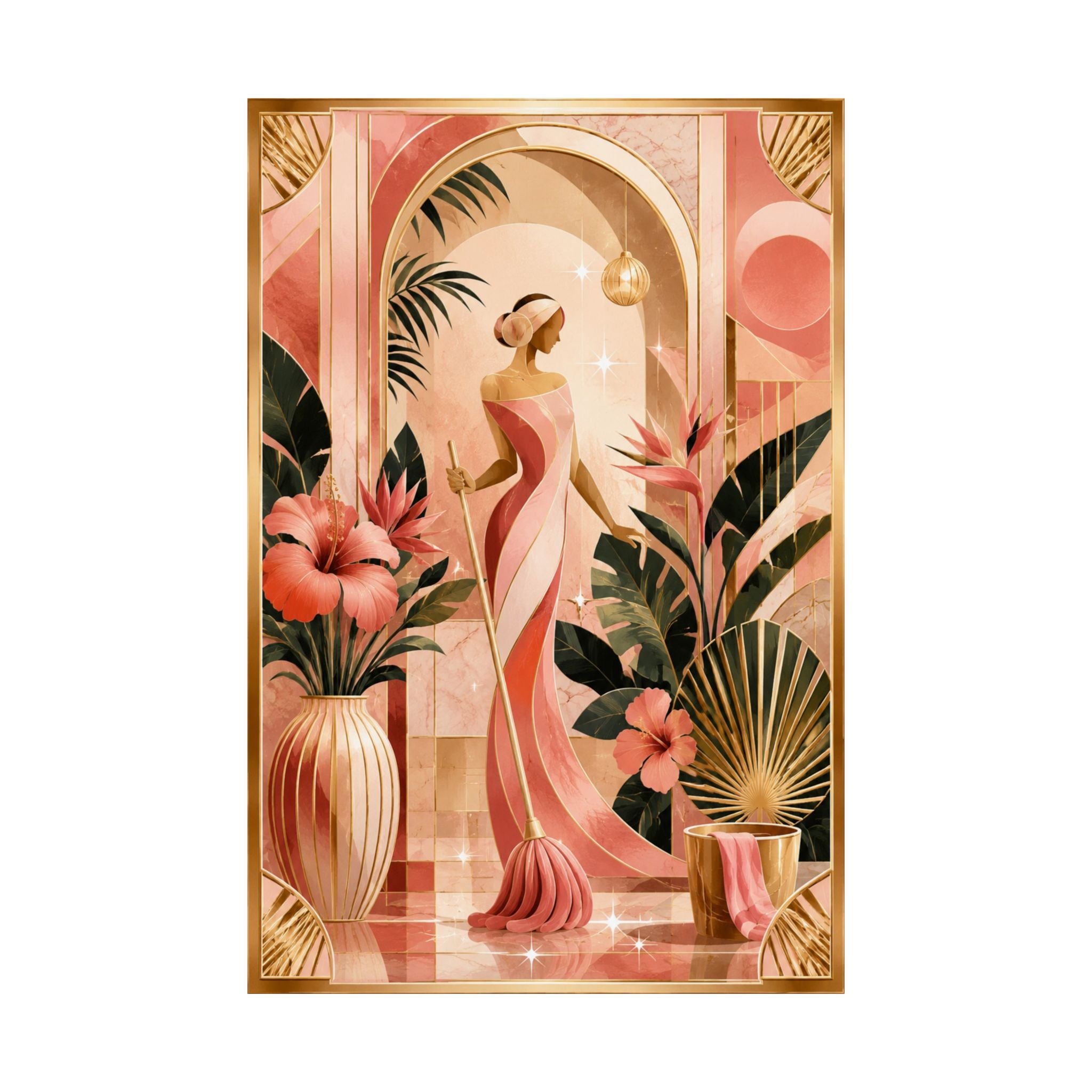 Neo Deco Blush Cleaning Muse Poster