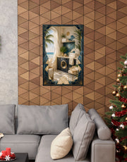 Neo Deco Coastal Laundry Room Poster