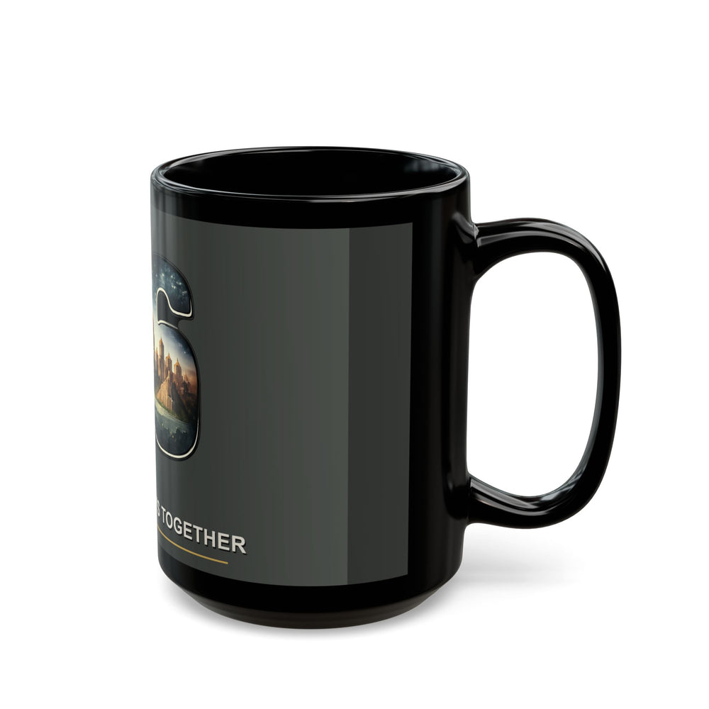 26 The World Plays Together Black Mug