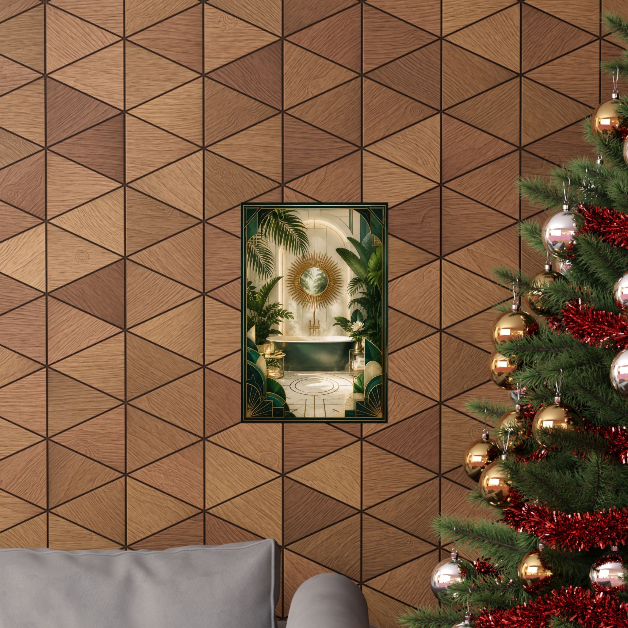 Neo Deco Tropical Bathroom Poster