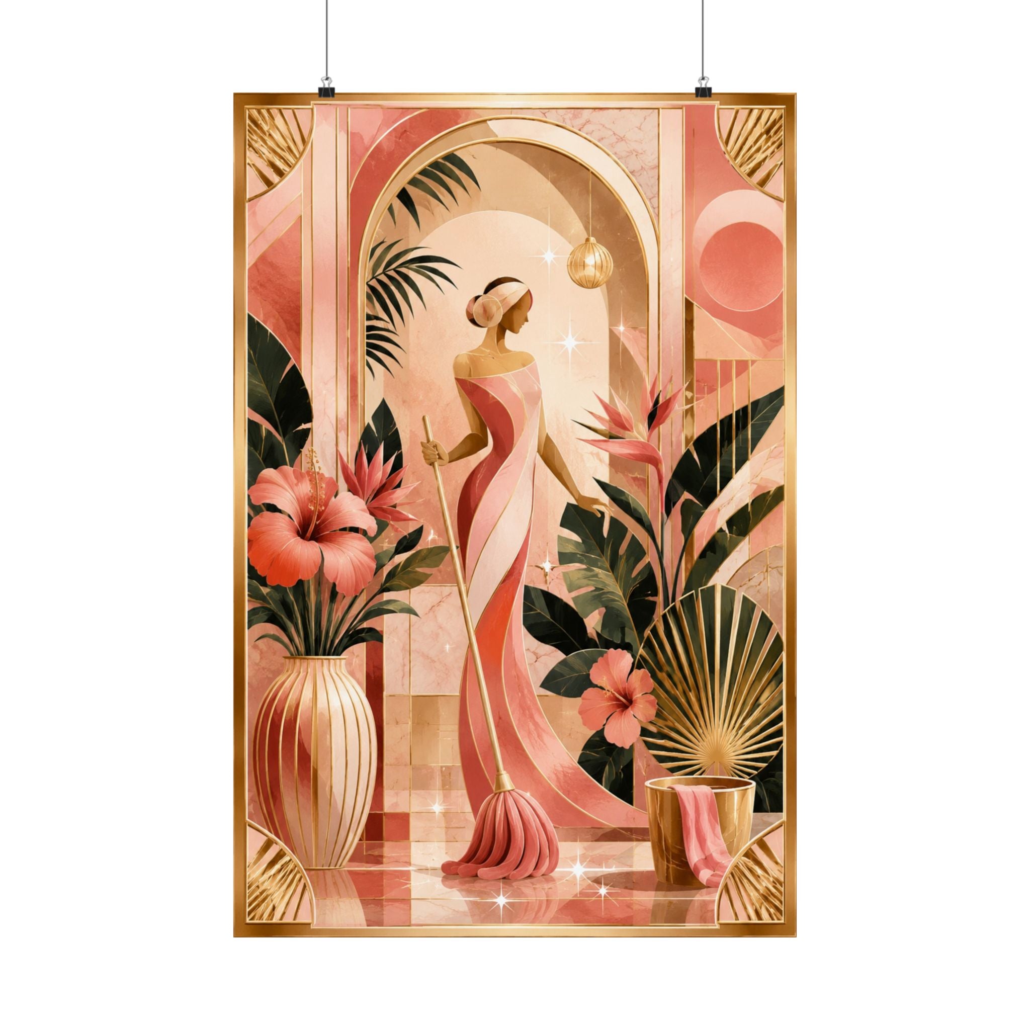 Neo Deco Blush Cleaning Muse Poster