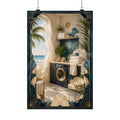 Neo Deco Coastal Laundry Room Poster