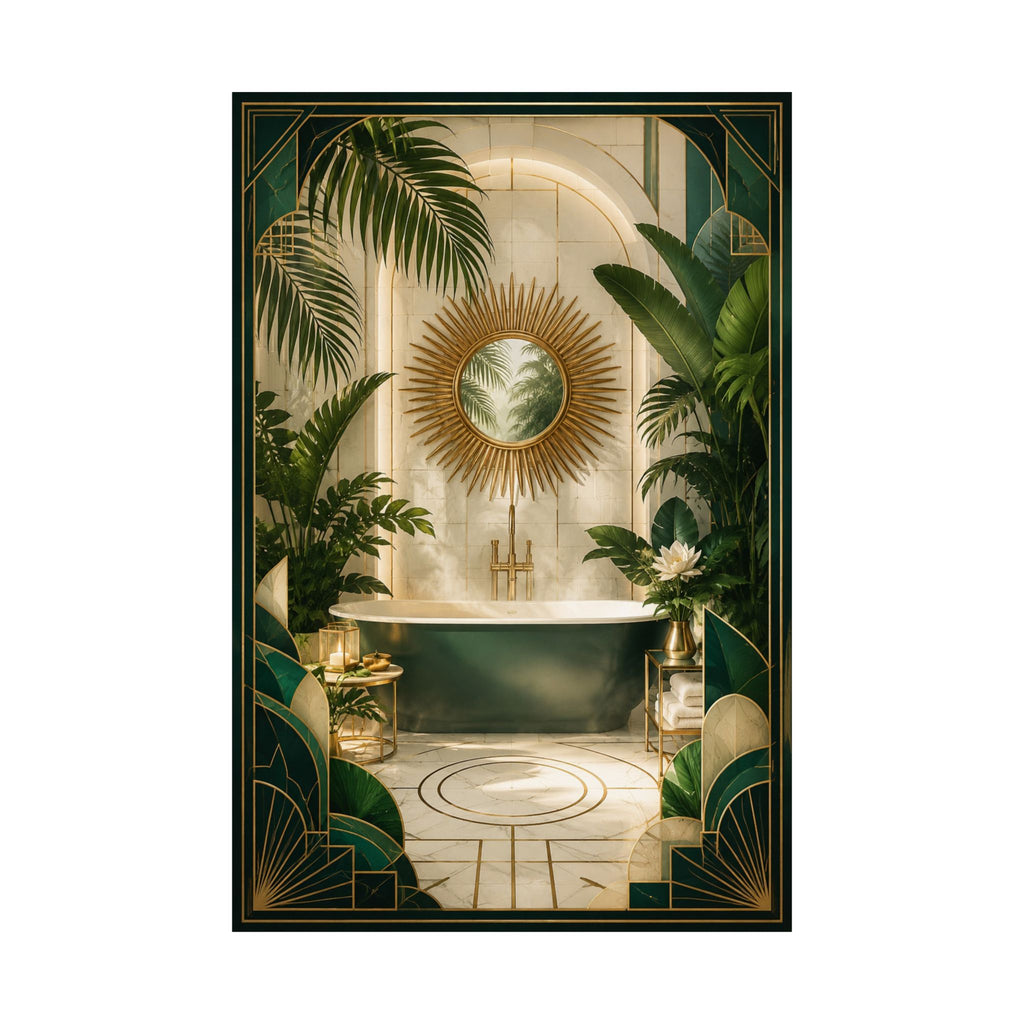 Neo Deco Tropical Bathroom Poster