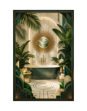 Neo Deco Tropical Bathroom Poster