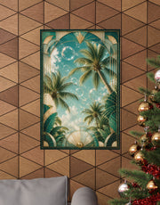 Neo Deco Palm Bubble Sky Poster
