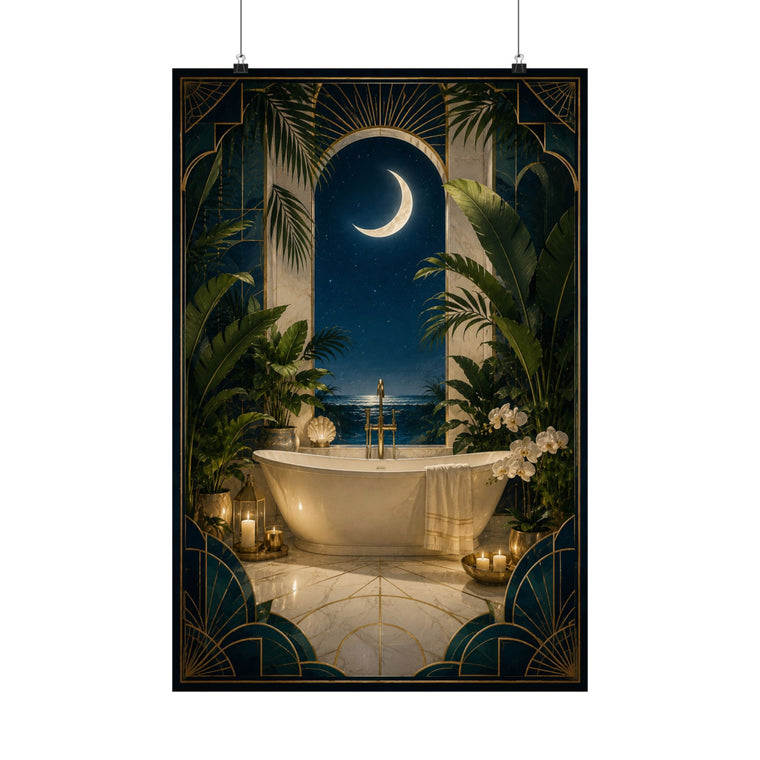 Neo Deco Moonlit Bath Poster