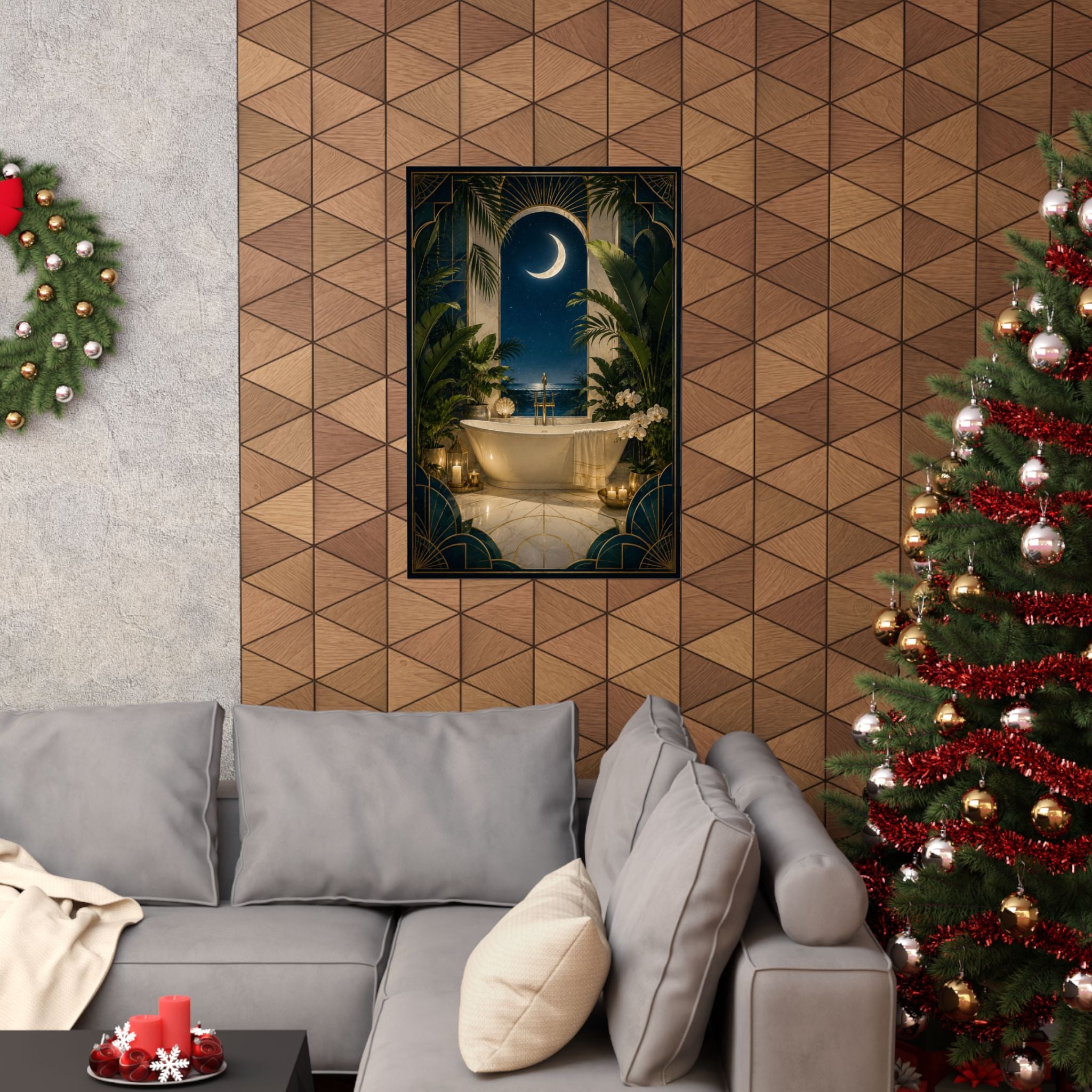 Neo Deco Moonlit Bath Poster