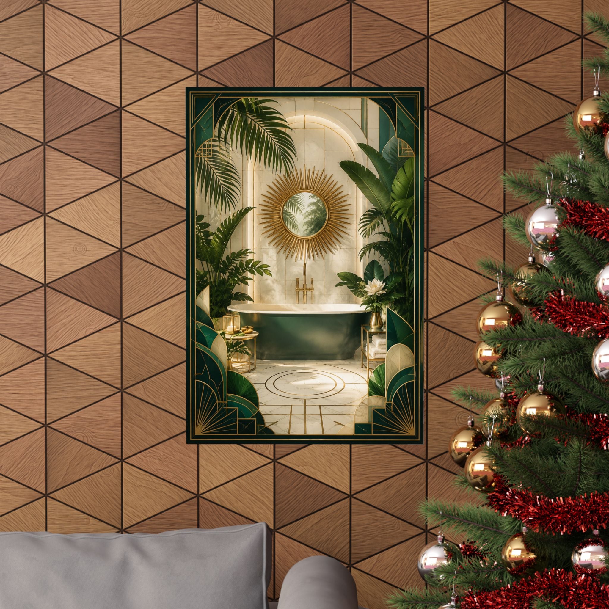 Neo Deco Tropical Bathroom Poster