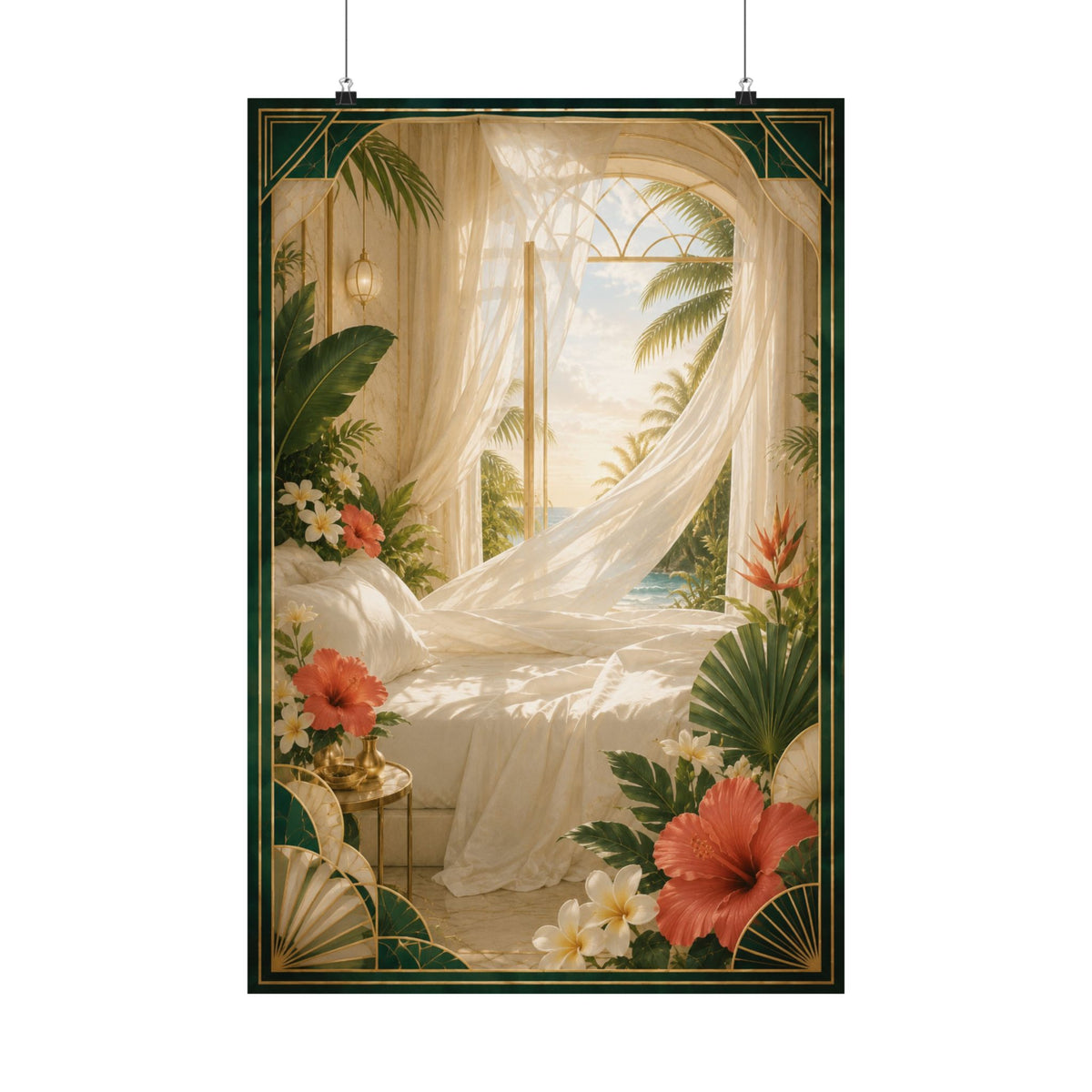 Neo Deco Tropical Breeze Bedroom Poster