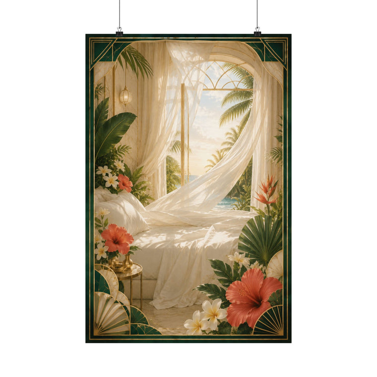 Neo Deco Tropical Breeze Bedroom Poster